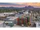 Stunning aerial view of the Esplanade and 24 at Camelback with mountain views in the background at sunset at 4808 N 24Th St # 1424, Phoenix, AZ 85016