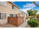 Charming townhome exterior with a brick patio, beige siding, and a well-maintained landscape at 625 S Westwood -- # 121, Mesa, AZ 85210