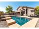 Amazing pool and back yard with elevated spa and lounging chairs at 639 N 110Th Pl, Mesa, AZ 85207