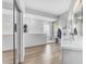 Modern bathroom features a spacious walk-in shower, double vanity, and wood-look tile flooring at 945 E Playa Del Norte Dr # 4017, Tempe, AZ 85288