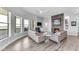 Modern living room features a cozy fireplace, sleek furniture, large windows, and hardwood floors at 945 E Playa Del Norte Dr # 4017, Tempe, AZ 85288