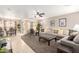 Spacious living room open to the dining area with comfortable seating and stylish accents at 2167 S Luther Ave, Mesa, AZ 85209