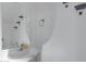 Bathroom sink and vanity with decorative wall shelving and accent towels at 25457 W Clanton Ave, Buckeye, AZ 85326