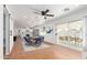 Open floor plan with dining area, kitchen and access to backyard patio at 3733 W Flynn Ln, Phoenix, AZ 85019