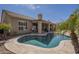 Beautiful backyard with a sparkling pool, covered patio, and lush landscaping for serene outdoor living at 5900 W Orchid Ln, Chandler, AZ 85226