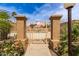 Secured community pool entrance with 'No Pets' sign, ensuring a clean and safe environment for residents at 9039 E Winchcomb Dr, Scottsdale, AZ 85260