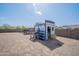 View of the backyard with shed at 907 N Mountain Rd, Mesa, AZ 85207