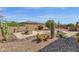 Backyard oasis with desert landscaping, paver patio, built-in barbecue, and outdoor bar area at 10350 E Texas Ave, Mesa, AZ 85212