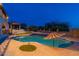 Backyard pool with a tanning ledge, spiral staircase and outdoor seating under a gazebo at 1234 E Claire Dr, Phoenix, AZ 85022