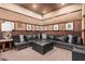 Enjoy this comfortable lounge with dark leather seating, perfect for relaxing and meeting with neighbors at 19777 N 76Th St # 1131, Scottsdale, AZ 85255