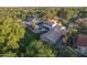 Aerial view of a luxurious property featuring a pool, manicured lawn, and multiple structures at 2106 E La Vieve Ln, Tempe, AZ 85284