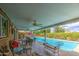 Spacious covered patio overlooking a beautiful pool and serene backyard at 3954 E Becker Ln, Phoenix, AZ 85028