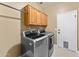 Well-equipped laundry room with modern washer and dryer, plus overhead storage at 4223 N St Elias --, Mesa, AZ 85215
