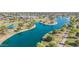 Aerial view featuring a playground and lake with walking trails, perfect for recreation at 8113 E Vista Dr, Scottsdale, AZ 85250