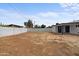 Expansive backyard space featuring a wooden fence, patio area, and ample space for outdoor activities at 8132 W Earll Dr, Phoenix, AZ 85033