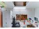 Organized garage with built-in storage cabinets and a practical workbench area at 111 S Greenfield Rd # 670, Mesa, AZ 85206