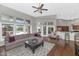Open living space with high ceilings, hardwood floors, and seamless access to the backyard at 1405 W Caribbean Ln, Phoenix, AZ 85023