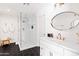 Bright bathroom with double vanity, glass shower, and modern fixtures, creating a spa-like experience at 1609 W State Ave, Phoenix, AZ 85021
