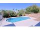 Swimming pool and surrounding patio with landscaping at 16256 N 64Th Pl, Scottsdale, AZ 85254