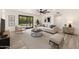 Bright living room features modern furniture, neutral decor, and a sliding glass door to the backyard at 17411 N 36Th St, Phoenix, AZ 85032