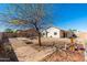 Large backyard with gravel, featuring an outdoor dining area and shade tree at 2031 S 86Th Ln, Tolleson, AZ 85353