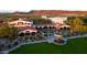 Aerial view showcasing the beautiful exterior of the community clubhouse at 30271 N 117Th Dr, Peoria, AZ 85383