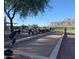 Outdoor bocce ball court with mountain views and community gathering space at 3086 S First Water Ln, Gold Canyon, AZ 85118