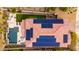 Stunning aerial view of home with solar panels, sparkling pool, lush landscaping, and outdoor living spaces at 31020 N 5Th St, Phoenix, AZ 85085