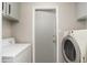 Functional laundry room with updated washer and dryer at 8431 E Rose Ln, Scottsdale, AZ 85250