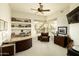 Dedicated office space with built-ins, a corner window, and comfortable seating at 10040 E Happy Valley Rd # 2022, Scottsdale, AZ 85255