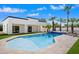 Backyard pool with palm trees and lush landscaping provides a luxurious and private outdoor experience at 12620 N 70Th St, Scottsdale, AZ 85254