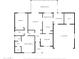 Floor plan showcasing the home's layout, including bedrooms, living spaces, and garage at 1459 S Mara Dr, Apache Junction, AZ 85120