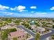 Aerial view of a home nestled in a well-planned community with lush greenery and picturesque surroundings at 2069 S Sailors Ct, Gilbert, AZ 85295
