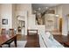 Open concept living area showcases soaring ceilings and hardwood floors at 2069 S Sailors Ct, Gilbert, AZ 85295