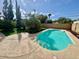 Inviting backyard featuring a refreshing pool, lush greenery, and a peaceful setting at 2533 E Flower St, Phoenix, AZ 85016