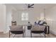 Stylish living room with plantation shutters, modern furniture, and a cozy ambiance at 2754 S Sulley Dr # 103, Gilbert, AZ 85295