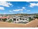 Wonderful home features a beautiful swimming pool, comfortable lounge chairs, patio, and scenic views for relaxation and enjoyment at 3842 E Alameda Ln, Gilbert, AZ 85298