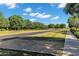 Neighborhood street view showing well-maintained sidewalks, lush landscaping, and mature trees lining the road at 3842 E Alameda Ln, Gilbert, AZ 85298