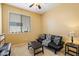 Cozy bedroom features a full sized bed and a Zebra patterned cover at 40055 N High Noon Way, Anthem, AZ 85086
