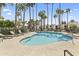 Community pool with lounge chairs and lush landscaping for relaxation at 7350 N Via Paseo Del Sur -- # P107, Scottsdale, AZ 85258