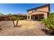 Landscaped backyard featuring desert landscaping, a patio, and block wall at 13749 W Amberwing St, Peoria, AZ 85383