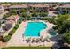 A high angle shot highlighting the vast community pool, hot tub, and lounge areas at 1930 W Yellowstone Way, Chandler, AZ 85248