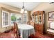 Elegant dining room featuring a large wooden china cabinet and plantation shutters at 3308 N Nebraska St, Chandler, AZ 85225