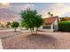 Home exterior featuring desert landscaping with rock and palm trees on a sunny day at 3308 N Nebraska St, Chandler, AZ 85225