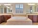 Elegant bathroom featuring a drop-in tub, dual mirrors, and plenty of counter space at 3750 E Sawtooth Dr, Chandler, AZ 85249