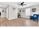 Open bonus room with lots of natural light, wood-look floors, and stylish decor throughout at 3841 E Jasper Dr, Gilbert, AZ 85296
