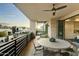 Wide balcony with dining and lounge seating has views of the neighborhood at 5527 E Arroyo Verde Dr, Paradise Valley, AZ 85253