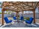 Backyard space with gazebo, gravel landscaping, and outdoor seating at 6801 E Sheena Dr, Scottsdale, AZ 85254