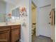 Bathroom with neutral decor and a view of the toilet and walk-in shower at 737 W Desert Valley Dr, San Tan Valley, AZ 85143