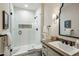 Modern bathroom featuring a glass-enclosed shower and stylish vanity at 7979 E Princess Dr # 26, Scottsdale, AZ 85255